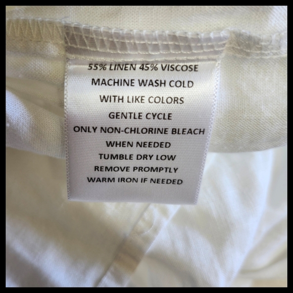 Linen Blend Off White Button Down Tiered Top Small - Picture 7 of 9